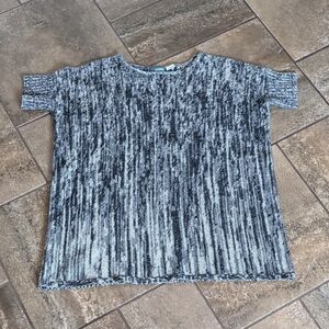Short Sleeve 100% Cashmere Knit Oversized Sweater Size S, Gray